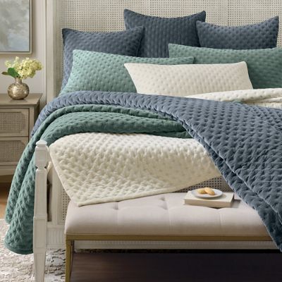 Rumi Velvet Quilted Bedding Set with Sateen Back & Sham Envelope