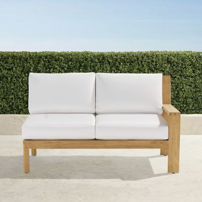 Calhoun Teak Modular Right-facing Loveseat in Natural | Frontgate