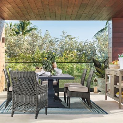 Graham 7 pc. Rectangular Dining Set in Charcoal Finish Frontgate