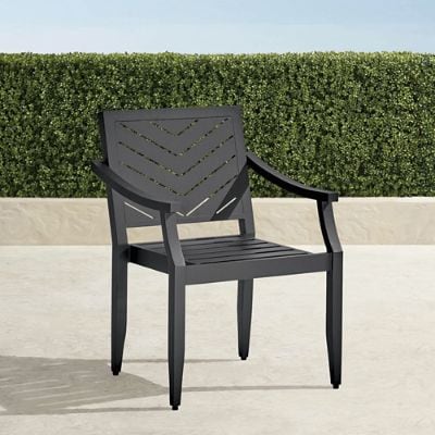 Westport Dining Arm Chairs Set of Two with Chevron Design & Stackable Frames