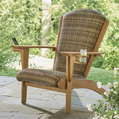 Teak Adirondack chair with footstool