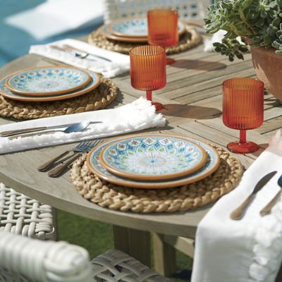 Farah Melamine Dinnerware Set for Indoor & Outdoor Dining with