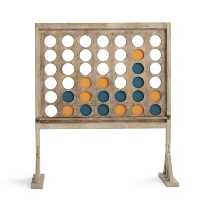Atticus Oversized Four Across Game with Solid Wood & Felt Storage Bag