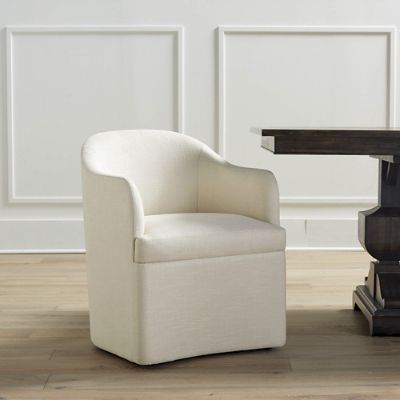 Delphine Dining Chair with 360-Degree Casters & Upholstered Comfort