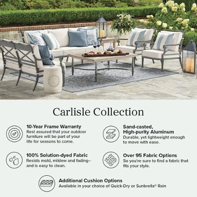 Carlisle 3-pc Loveseat & Swivel Chairs Set in Slate Aluminum with
