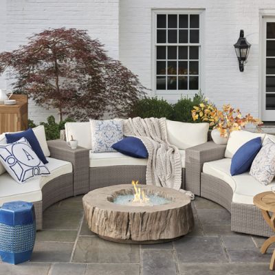 Pasadena II 4-pc. Modular Sofa Set in Dove Wicker with All-Weather
