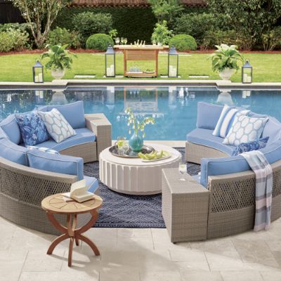Pasadena II 4-pc. Modular Sofa Set in Dove Wicker with All-Weather