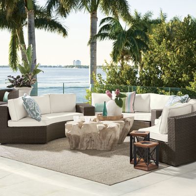 Pasadena II 5-pc. Sofa Set in Bronze Wicker with All-Weather