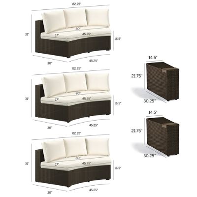 Pasadena II 5-pc. Sofa Set in Bronze Wicker with All-Weather