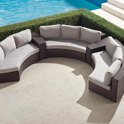 Frontgate Pasadena Ii 5 Pc Modular Sofa Set In Bronze Finish