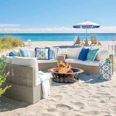 Pasadena II 5-pc. Sofa Set in Dove Wicker with All-Weather HDPE