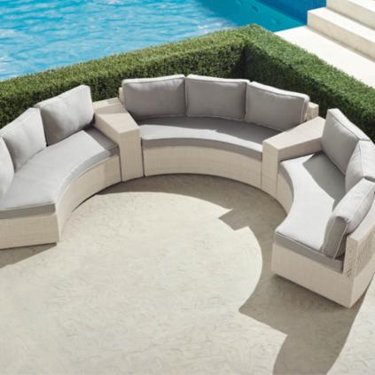 Frontgate Pasadena Ii 5 Pc Modular Sofa Set In Ivory Finish
