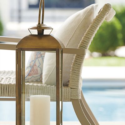 Camden Lantern with Antiqued-Silver Finish & Glass for Indoor