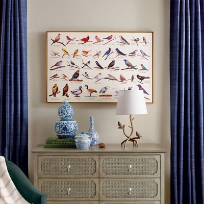 Elegant Aviary Brass Table Lamp with Perched Birds