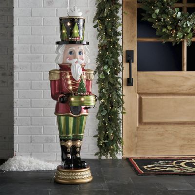 LED Musical Nutcracker with Two Trains | Frontgate