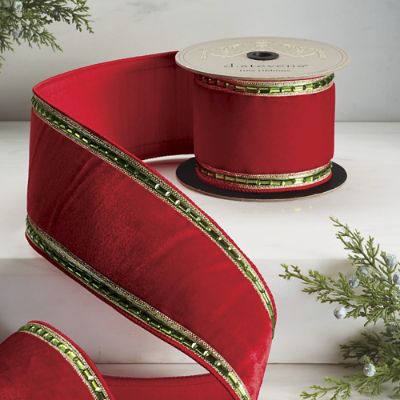 Velvet Baquette Trim Ribbon for Holiday Decor & Seasonal Crafting