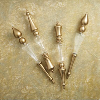 Crystal and Gold Finials Set of Four Frontgate