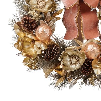 Metallic Wonder Lush Ribbon Wreath | Frontgate