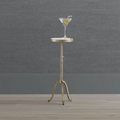 La Cherie Martini Table with Marble Top & Cast Bee Accents in Iron