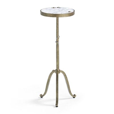 La Cherie Martini Table with Marble Top & Cast Bee Accents in Iron