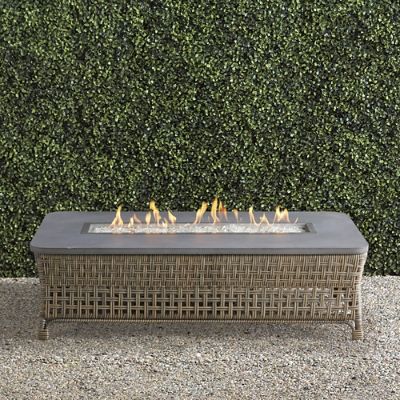 Seton Fire Table with All-Weather Wicker & Concrete Top for