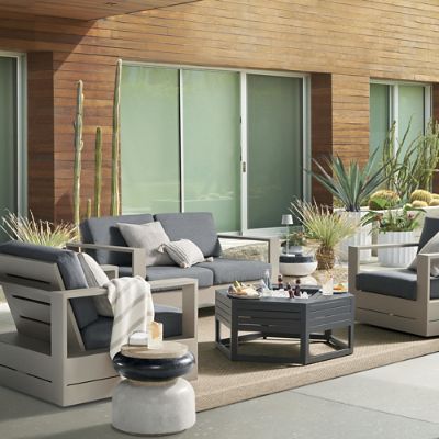 BROOKS HEXAGON TABLE （グレー） Brooks Aluminum Hexagonal Coffee Table | Frontgate