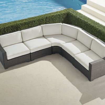 St. Kitts Modular Seating Collection with cushions in Weathered Teak