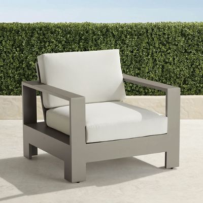 Boretto Lounge Chair in Matte Dove Aluminum with All-Weather