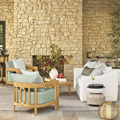 Porticello Lounge Chair in Natural Teak | Frontgate