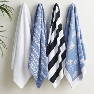 Freda & Lina Novelty Beach Towels Set with Plush Velour Fabric