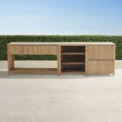 Madura 3-piece Teak Outdoor Kitchen Set with Travertine Top