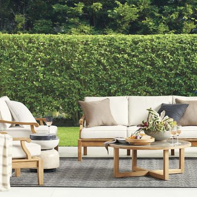 【最終価格・極美品】WTW Teak Side Table サイドテーブル Caldwell Side Table with Natural Teak & Gray Stone Top for