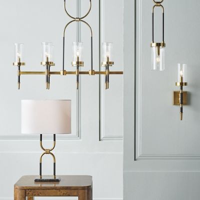Angelina Chandelier with Matte Black & Brass Finishes and Fluted