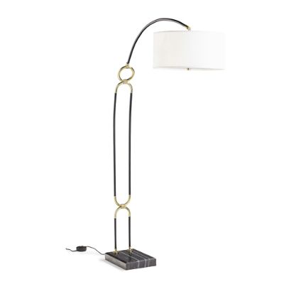 Angelina Floor Lamp with Marble Base & Brass Finishes