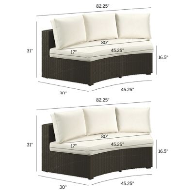 Pasadena II Modular Sofa Set in Bronze Wicker with Rust-Resistant