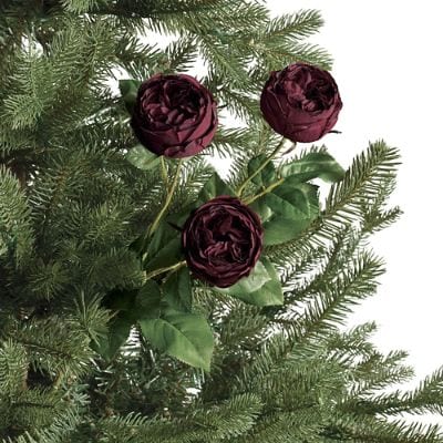 Cabbage Rose Stems Set of Six with Lifelike Bendable Floral Accents for ...