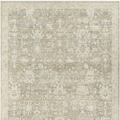Valencia Wool Rug & Handcrafted Beige Area Rug with Finished Edges