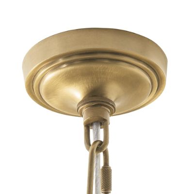 Daphne Classic Chandelier with White Linen Shades & Solid Brass