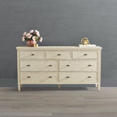 Laurel 7-Drawer Dresser with Parquetry Mindi Veneer & Soft-Close