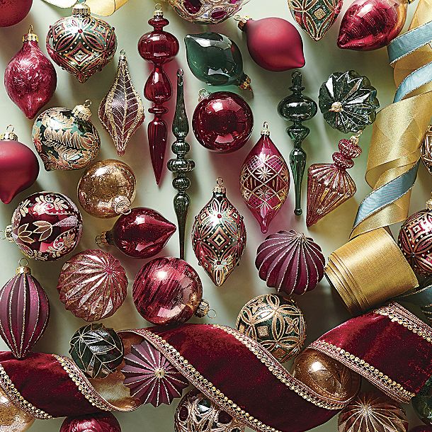 Image of Elegant Noble Burgundy Ornament Collection