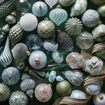 Nordic Night Ornament Collection with Handcrafted Glass & Variety