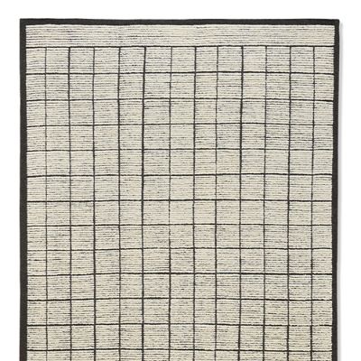 Grant Wool Area Rug with Charcoal & Ivory Accents and Hand-Knotted Design