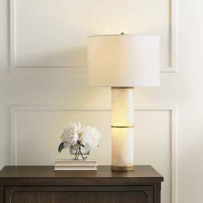 White alabaster table lamp sales