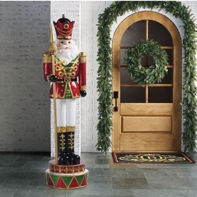 6 ft. LED Grand Traditional Soldier Nutcracker with Staff & Fiber