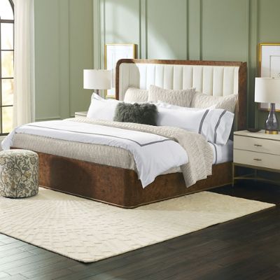 Angelina Nightstand - Sleek White Oak & Brass Design