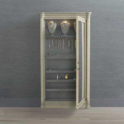 店舗什器アンティーク風mirror Etienne Jewelry Storage Mirror with Velvet-Lined