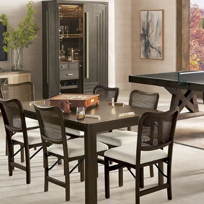 Rectangular Folding Table & Six Chairs Set with Hardwood Frame