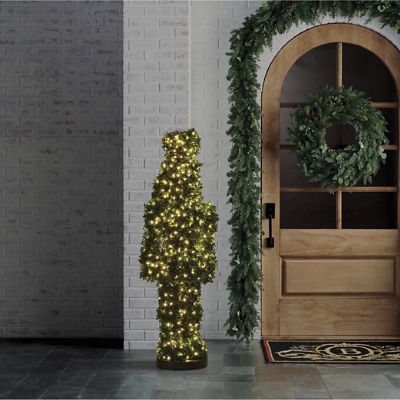 5 ft. LED Boxwood Nutcracker with 600 Lights for Indoor & Outdoor