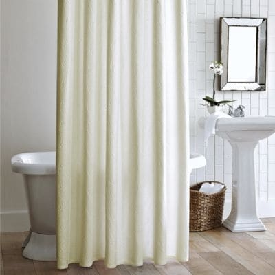Vienna Shower Curtain with Silver Grommets & 100% Cotton Matelass Design
