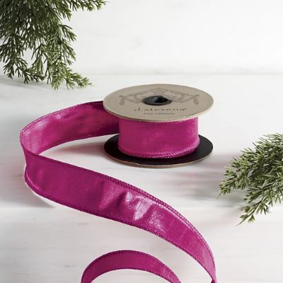 Hot Pink Metallic Dupioni Ribbon for Luxe Gift Wrapping & Holiday Decor